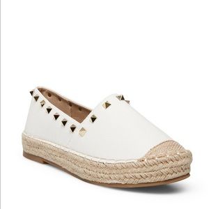 Steve Madden Espadrille Flats 5 white gold studs